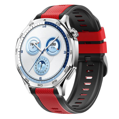 Vertical Twill Two Color Silicone Watch Band, 22mm