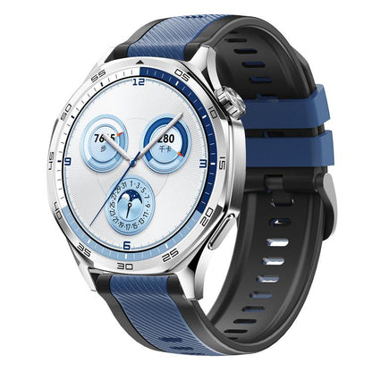Vertical Twill Two Color Silicone Watch Band, 22mm