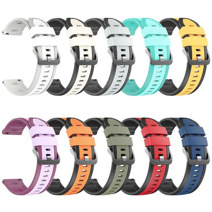 Vertical Twill Two Color Silicone Watch Band, 22mm