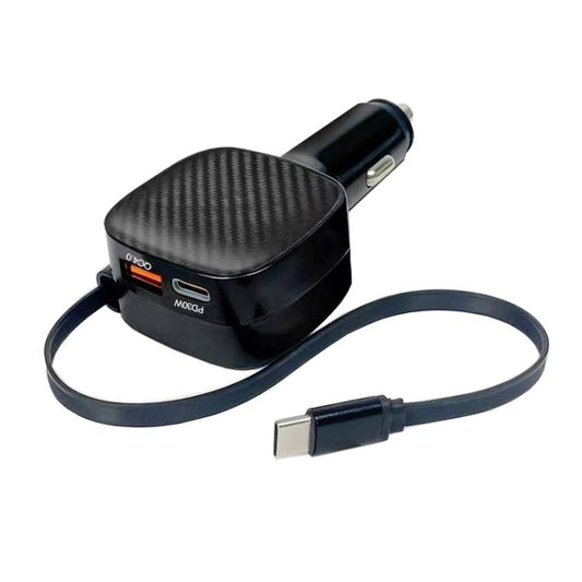 F02 70cm Type-C Cable + PD3.0 + USB 3 in 1 Car Charger, F02
