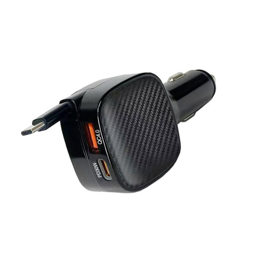 F02 70cm Type-C Cable + PD3.0 + USB 3 in 1 Car Charger, F02