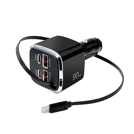 Câble USB Type-C F01 de 40 cm, chargeur de voiture multifonctionnel USB PD3.0 et QC3.0, F01 (noir), F01 (blanc)