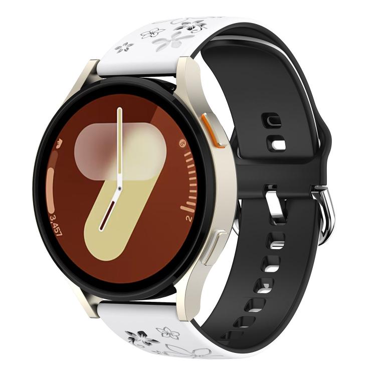 Dual Color Engraved Silicone Watch Band, 18mm, 20mm, 22mm