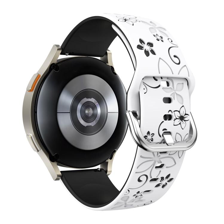 Dual Color Engraved Silicone Watch Band, 18mm, 20mm, 22mm