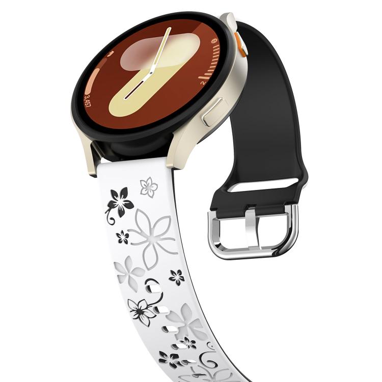 Dual Color Engraved Silicone Watch Band, 18mm, 20mm, 22mm