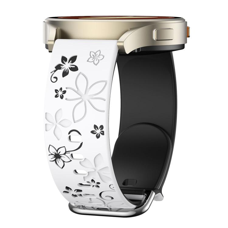Dual Color Engraved Silicone Watch Band, 18mm, 20mm, 22mm