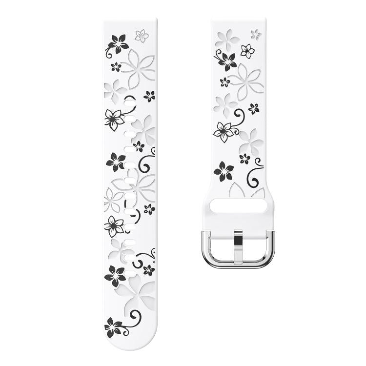 Dual Color Engraved Silicone Watch Band, 18mm, 20mm, 22mm