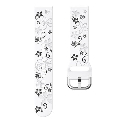 Dual Color Engraved Silicone Watch Band, 18mm, 20mm, 22mm