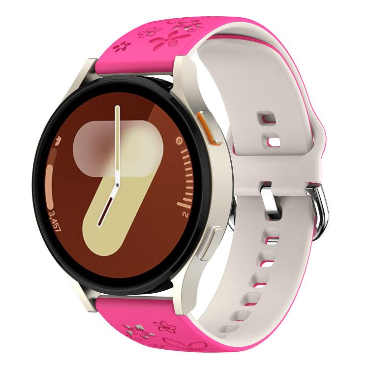 Dual Color Engraved Silicone Watch Band, 18mm, 20mm, 22mm