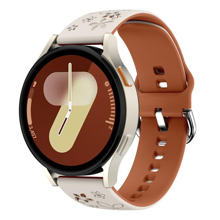 Dual Color Engraved Silicone Watch Band, 18mm, 20mm, 22mm