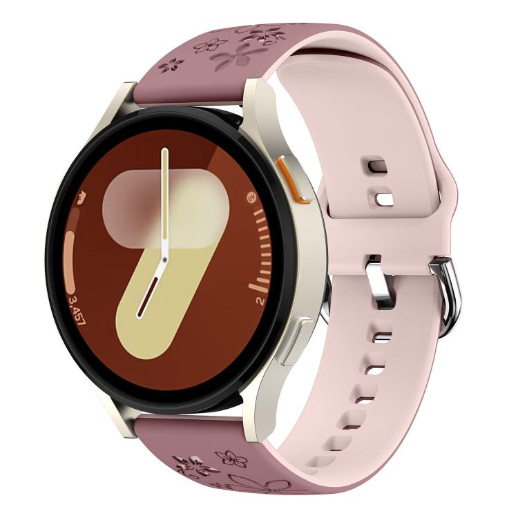Dual Color Engraved Silicone Watch Band, 18mm, 20mm, 22mm