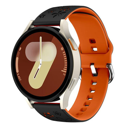 Dual Color Engraved Silicone Watch Band, 18mm, 20mm, 22mm