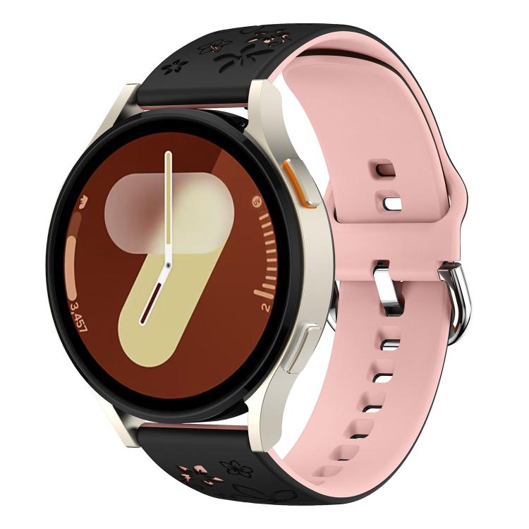 Dual Color Engraved Silicone Watch Band, 18mm, 20mm, 22mm