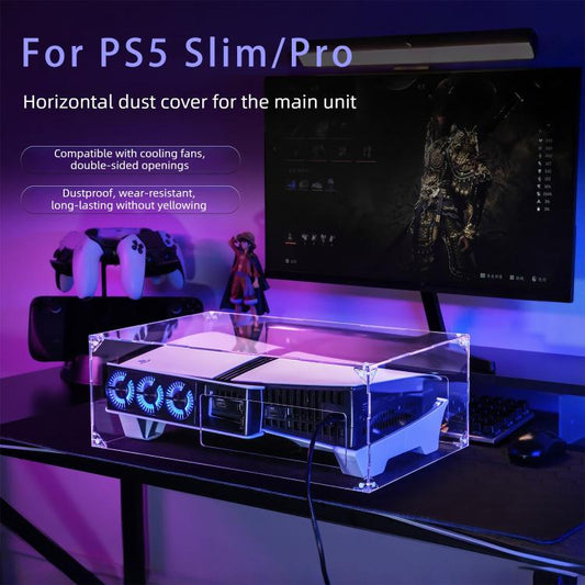 Cache anti-poussière transparent en acrylique à montage horizontal pour PS5 Pro / PS5 Slim, Pour Sony PS5 Pro / PS5 Slim