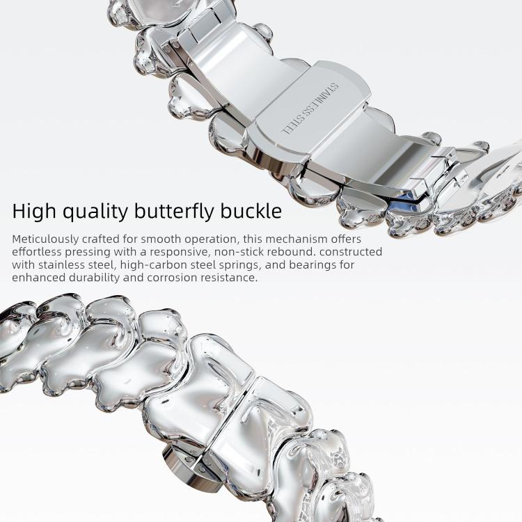 Dragon Spine Butterfly Clasp Zinc Alloy Watch Band, 22mm