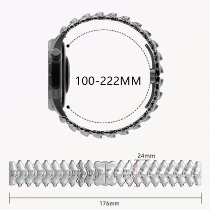 Dragon Spine Butterfly Clasp Zinc Alloy Watch Band, 22mm