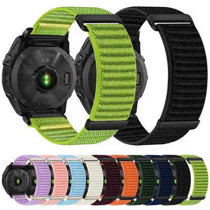 Two-section Mountain Pattern Hook And Loop Fastener Nylon Watch Band, For Gamin 26mm, For Gamin 22mm, For Gamin 20mm