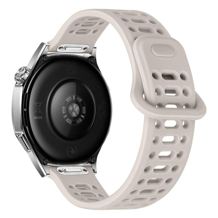 Press Button Quick Release Hollow Reverse Buckle Silicone Watch Band, 20mm, 22mm