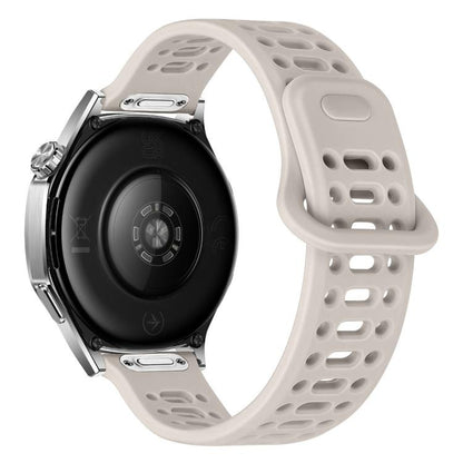 Press Button Quick Release Hollow Reverse Buckle Silicone Watch Band, 20mm, 22mm