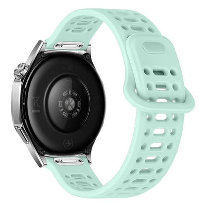 Press Button Quick Release Hollow Reverse Buckle Silicone Watch Band, 20mm, 22mm
