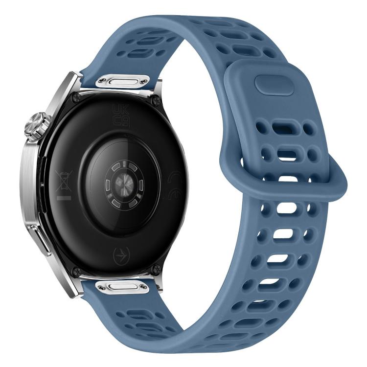 Press Button Quick Release Hollow Reverse Buckle Silicone Watch Band, 20mm, 22mm