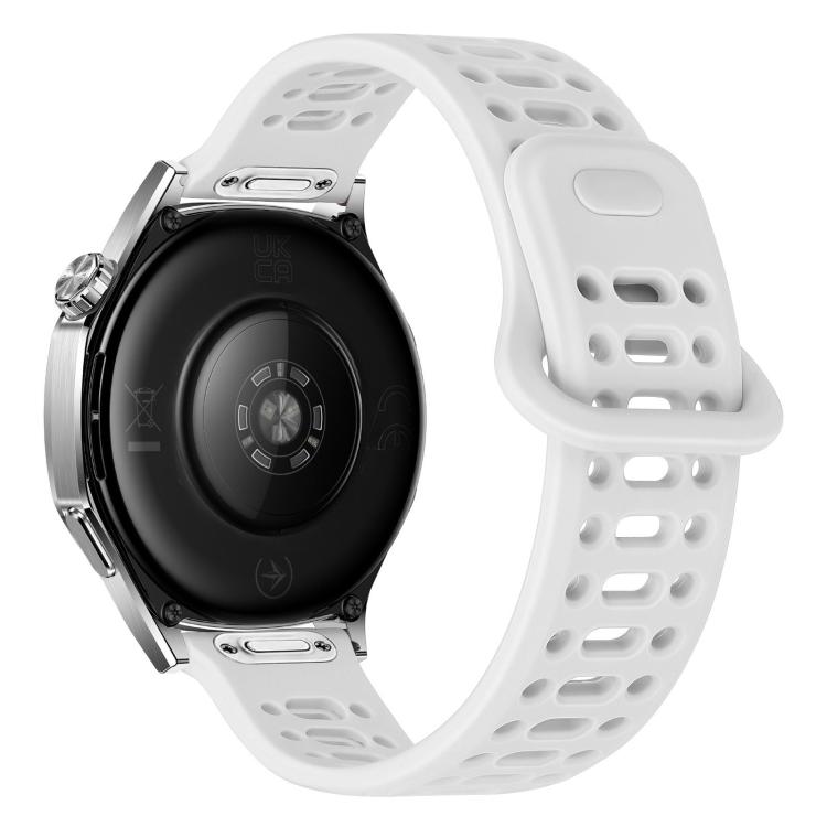 Press Button Quick Release Hollow Reverse Buckle Silicone Watch Band, 20mm, 22mm