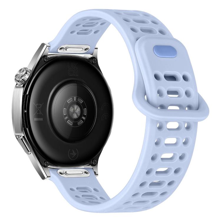 Press Button Quick Release Hollow Reverse Buckle Silicone Watch Band, 20mm, 22mm