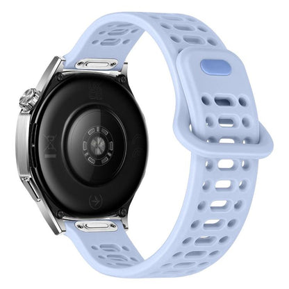 Press Button Quick Release Hollow Reverse Buckle Silicone Watch Band, 20mm, 22mm