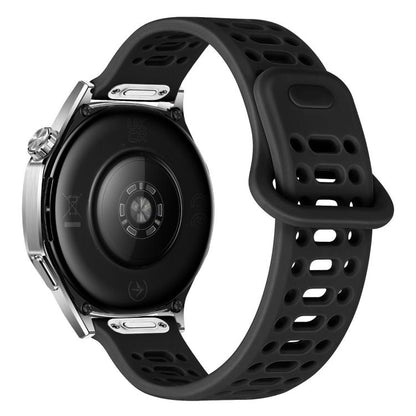 Press Button Quick Release Hollow Reverse Buckle Silicone Watch Band, 20mm, 22mm