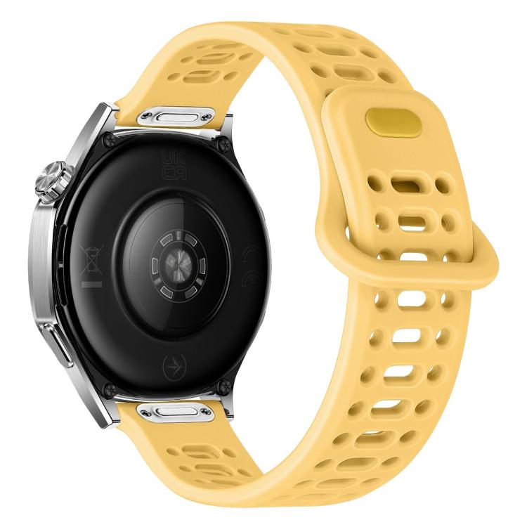 Press Button Quick Release Hollow Reverse Buckle Silicone Watch Band, 20mm, 22mm