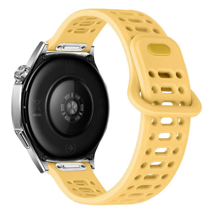 Press Button Quick Release Hollow Reverse Buckle Silicone Watch Band, 20mm, 22mm