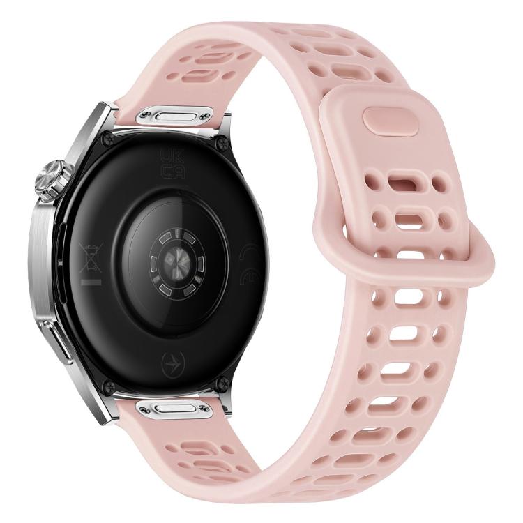 Press Button Quick Release Hollow Reverse Buckle Silicone Watch Band, 20mm, 22mm