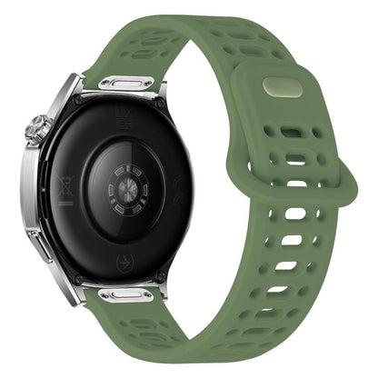 Press Button Quick Release Hollow Reverse Buckle Silicone Watch Band, 20mm, 22mm