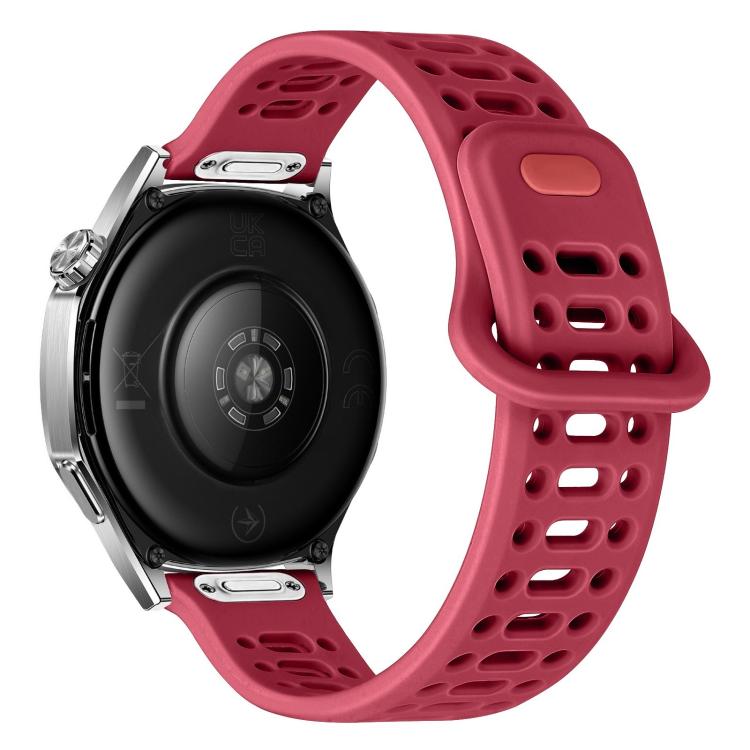 Press Button Quick Release Hollow Reverse Buckle Silicone Watch Band, 20mm, 22mm