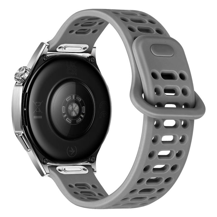 Press Button Quick Release Hollow Reverse Buckle Silicone Watch Band, 20mm, 22mm