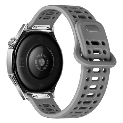 Press Button Quick Release Hollow Reverse Buckle Silicone Watch Band, 20mm, 22mm