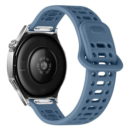 Press Button Quick Release Hollow Reverse Buckle Silicone Watch Band, 20mm, 22mm