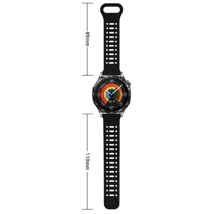 Press Button Quick Release Hollow Reverse Buckle Silicone Watch Band, 20mm, 22mm