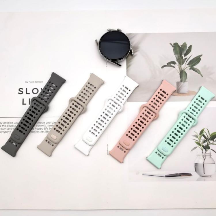 Press Button Quick Release Hollow Reverse Buckle Silicone Watch Band, 20mm, 22mm