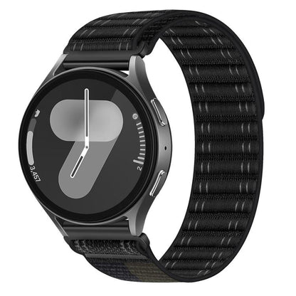 Wave Texture Nylon Hook And Loop Fastener Watch Band, 20mm, 22mm