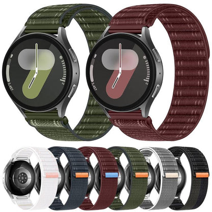 Wave Texture Nylon Hook And Loop Fastener Watch Band, 20mm, 22mm