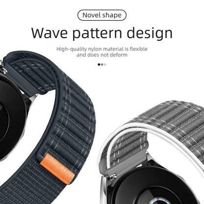 Wave Texture Nylon Hook And Loop Fastener Watch Band, 20mm, 22mm