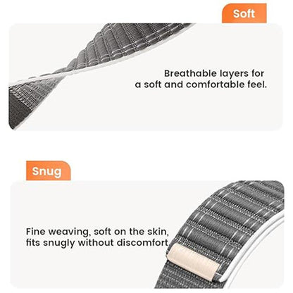 Wave Texture Nylon Hook And Loop Fastener Watch Band, 20mm, 22mm