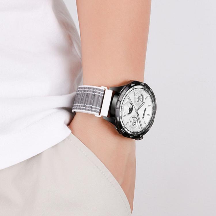 Wave Texture Nylon Hook And Loop Fastener Watch Band, 20mm, 22mm