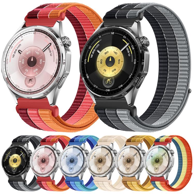 Triple-Loop Nylon Woven Hook and Loop Fastener Watch Band, 18mm, 20mm, 22mm