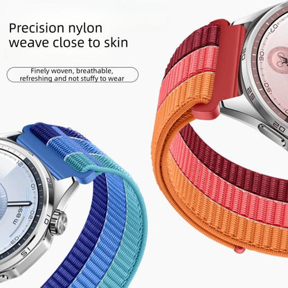Triple-Loop Nylon Woven Hook and Loop Fastener Watch Band, 18mm, 20mm, 22mm