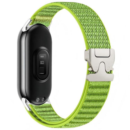 Parachute Buckle Mountain Pattern Woven Nylon Metal Tip Watch Band, For Xiaomi Smart Band 10 / 9 / 8