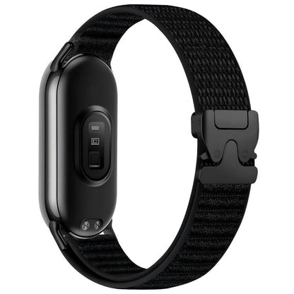 Parachute Buckle Mountain Pattern Woven Nylon Metal Tip Watch Band, For Xiaomi Smart Band 10 / 9 / 8
