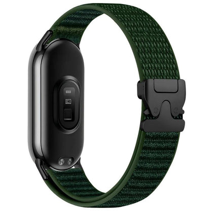 Parachute Buckle Mountain Pattern Woven Nylon Metal Tip Watch Band, For Xiaomi Smart Band 10 / 9 / 8