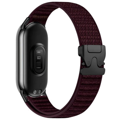 Parachute Buckle Mountain Pattern Woven Nylon Metal Tip Watch Band, For Xiaomi Smart Band 10 / 9 / 8